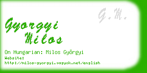 gyorgyi milos business card